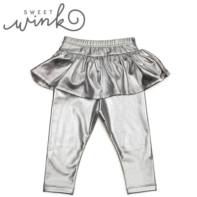 ≪Sweet Wink≫ スィート・ウィンクレギンス 付き スカート シルバー スカッツ 誕生日 記念撮影 バースデー セレモニー SKIRTED LEGGINGS Silver【ベビー/キッズ/女の子】