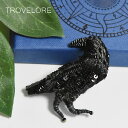 【待望の最新作】≪Trovelore≫ トロベローレ カラス トリ 鳥 バード モチーフ 刺しゅう ブローチ ピン 魔女 ゴシック ティムバートン 黒 ブラック Black Raven Crow Brooch レディース ギフト ラッピング ハロウィン