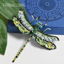 【待望の最新作】≪Trovelore≫ トロベローレ トンボ オニヤンマ昆虫 モチーフ 刺しゅう ブローチ ピン ラッキーチャーム Green Darner Dragonfly Brooch レディース ギフト ラッピング