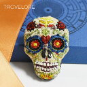 【待望の最新作】≪Trovelore≫ トロベローレ スカル 花 シュガー ガイコツ カラベラ 死者の日 メキシコ モチーフ 刺しゅう ブローチ ピン リメンバーミー Skull Brooch レディース ギフト ラッピング ハロウィン
