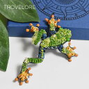 【待望の最新作】≪Trovelore≫ トロベローレ かえる カエル アマガエル 蛙 モチーフ 刺しゅう ブローチ ピン グリーン ラッキーチャーム Tree Flog Brooch レディース ギフト ラッピング