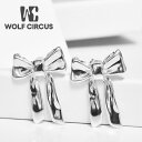 【待望の最新作】≪WOLF CIRCUS≫ ウルフサーカス リボン モチーフ スタッズ ピアス シルバー バレエコア SV925 Ruby Studs (Silver) レディース ギフト ラッピング