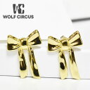 【待望の最新作】≪WOLF CIRCUS≫ ウルフサーカス リボン モチーフ スタッズ ピアス ゴールド 14金仕上げ バレエコア Ruby Studs (Gold) レディース ギフト ラッピング