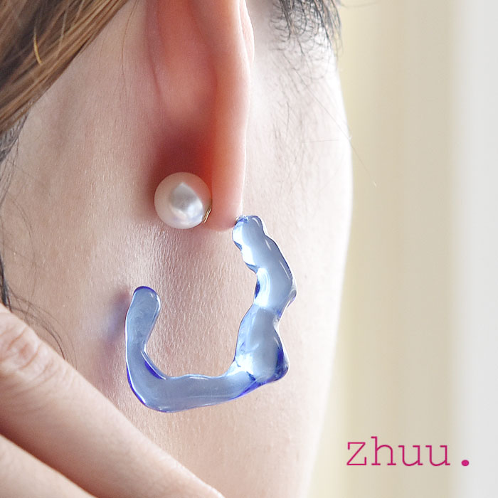 yҖ]̍ŐVzzhuu. Y[ NA u[ obNLb` p[ t[v sAX Clear Earrings (Blue) fB[X Mtg bsO