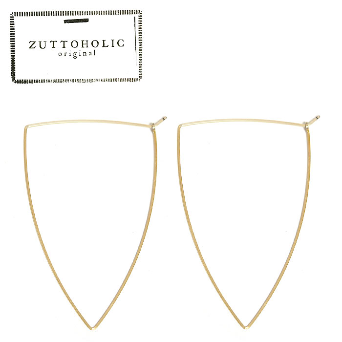 ZUTTOHOLIC tOp` gCAO t[v sAX Wire Large Triangle Hoop Earrings (Gold) fB[X Mtg bsO