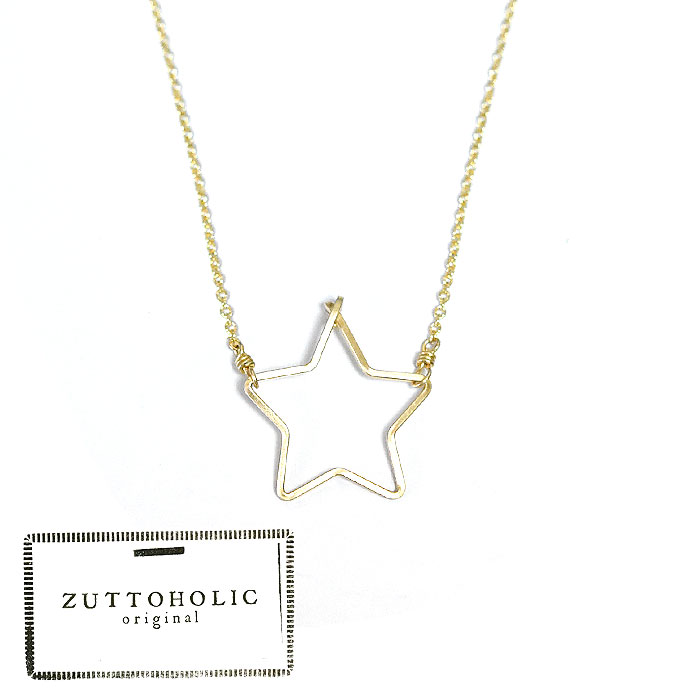 ≪ZUTTOHOLIC≫ 星 スター モチーフ ワイヤー 華奢 ゴールド ネックレス Star Necklace (Gold) レディース ギフト ラッピング