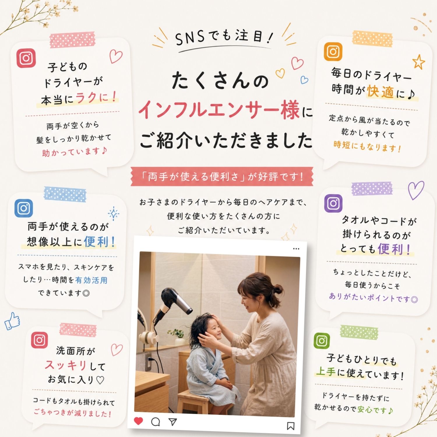 ＼楽P10倍+MAX15％オフCP／ ドライヤースタンド ハンズフリー ドライヤーホルダー 吸盤式 壁掛け 両手自由 角度調整 360度回転 ヘアアイロン ヘアセット ペット 犬 ネコ ブロー 子供 おしゃれ 介護 介護グッズ シニア 片手 強力 固定 時短 便利 収納 軽量 卓上 洗面所 zuttonezutto-10000260 Zutto NE Zutto 楽天市場店 サンプル画像3