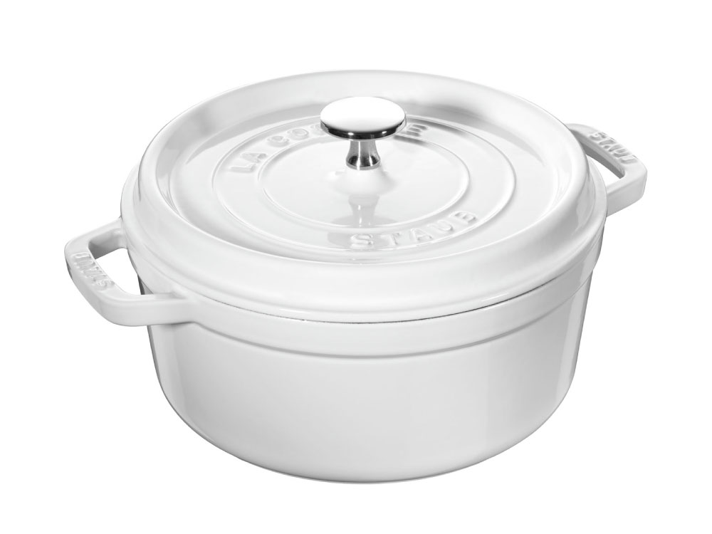 【STAUB SUPER SALE】【公式】 ストウブ 22cm ピコ・ココット ラウンド ピュア ホワイト 【生涯保証】| STAUB ココット ストーブ 鋳物 ホーロー鍋 琺瑯 おしゃれ 無水調理 カレー シチュー ブイヤベース ローストビーフ オーブン 3〜4人用