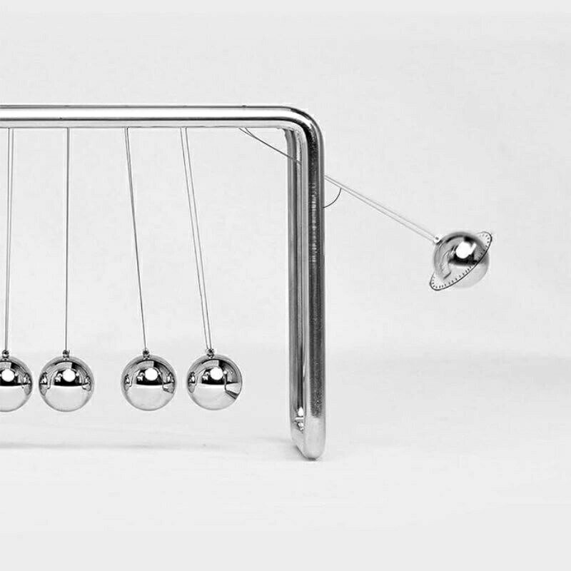 1/2個 ニュートンのゆりかご 18x9x13cm 振り子 ゆりかご ストレス減らす 教育玩具 実験キット 卓上 フレーム バランス ボール インテリア 家の装飾 科学学習 科学物理ガジェット用のスイング キネティック ボール モーション トイ 2