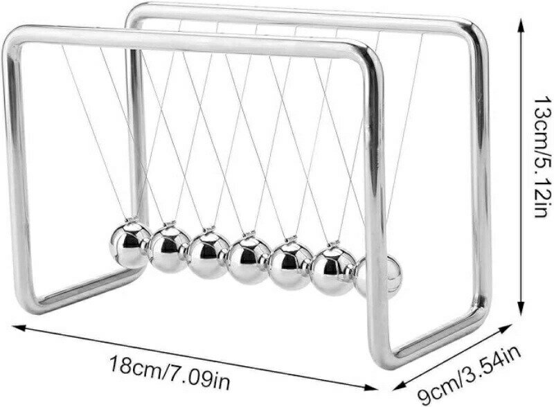 1/2個 ニュートンのゆりかご 18x9x13cm 振り子 ゆりかご ストレス減らす 教育玩具 実験キット 卓上 フレーム バランス ボール インテリア 家の装飾 科学学習 科学物理ガジェット用のスイング キネティック ボール モーション トイ 3