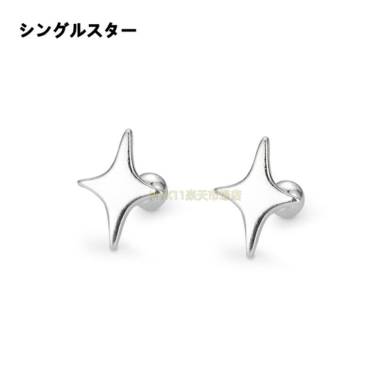 純銀ピアス S999純銀 ピアス スター イヤスタッド スクリュー式キャッチ 落ちない 就寝時も着用可能 つけっぱなし シンプル おしゃれ アクセサリー ギフト...