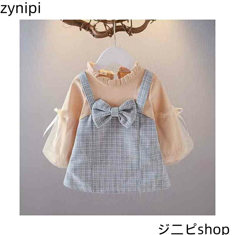 【スーパーSALE 10%OFF+P5倍】子供服 ワンピース キッズ 春秋 女の子 チェック柄ワンピ 長袖 ロングワンピース リボンワンピース 切り替え ジュニア 普段着 フリルワンピース ゆったり オシャレ 子供ワンピース 丸襟 Aライン シンプル カジュアル おしゃれ 送料無料