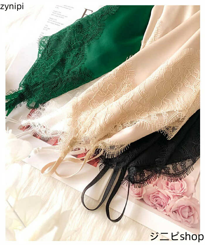 レースキャミソール Camisole レディース インナー キャミソール トップス レース レースブラウス タンクトップ レース切り替え サテン 花柄レース フラワーレース Vネック 肌着 耐久性 大人 シンプル 大きいサイズ 重ね着 着回し お出掛け オフィス デート 女子会
