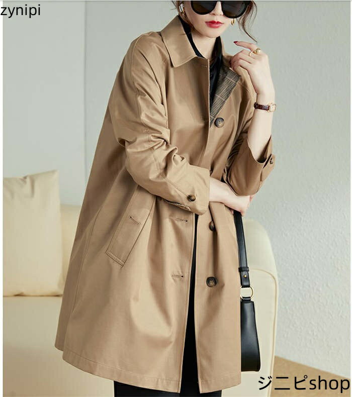 【スーパーSALE 10%OFF+P5倍】スプリングコート トレンチコート レディース ロングコート 春 秋 秋服 ロング コート アウター ロングジャケット 羽織 秋 トレンチ コート アウター マウンテンコート 大きいサイズ カジュアル 大人 体型カバー ゆったり 長袖 通勤 OL 送料無料
