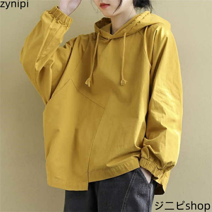 パーカー レディース 長袖 フーディー Tシャツ tシャツ スウェット フード付き パーカー オーバーサイズ 春 秋 長袖 トップス 大人 ゆったり 体型カバー シンプル カジュアル 30代 40代 50代 大きいサイズ プルオーバー 無地 送料無料