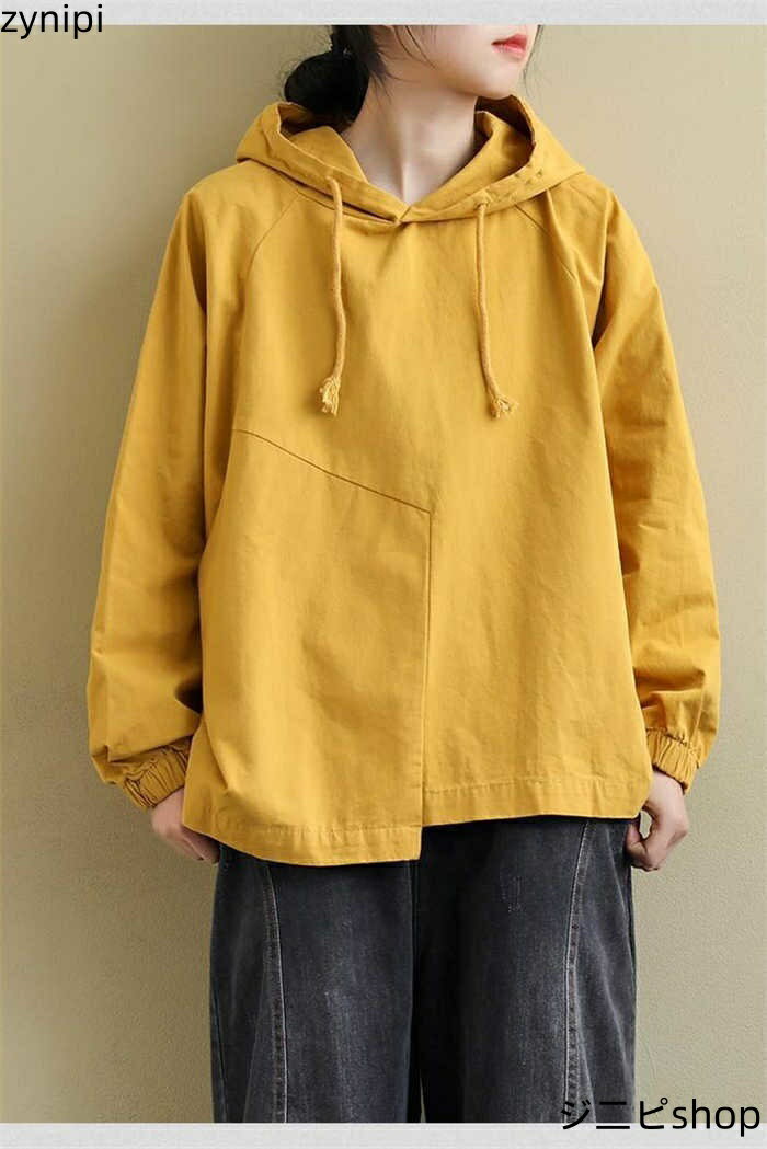 パーカー レディース 長袖 フーディー Tシャツ tシャツ スウェット フード付き パーカー オーバーサイズ 春 秋 長袖 トップス 大人 ゆったり 体型カバー シンプル カジュアル 30代 40代 50代 大きいサイズ プルオーバー 無地 送料無料