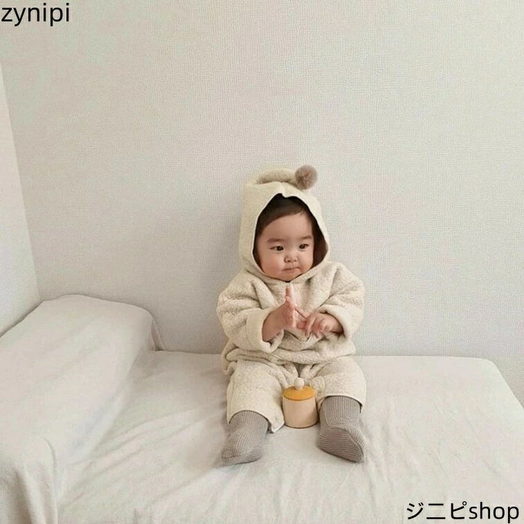ベビー ボア ロンパース 赤ちゃん カバーオール 裏起毛 コート ふわふわ ベビー服 冬 通園 通学 防寒防風 暖かい 冬 もこもこ 子供 ボア アウター 羽織り おしゃれ 可愛い フード付き あったか プレゼント 出産祝い 赤ちゃん 着ぐるみ 66/73/80/90