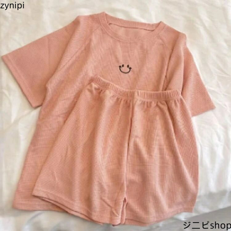 半袖 夏 送料無料 ルームウェア 部屋着 2点セット ワッフル ワッフル 短パン 学生 上下セット 半ズボン パジャマ レディース 夏用 部屋着 無地 カットソー生地 夏 ショートパンツ ナイトウェア 女子 ルームウェア