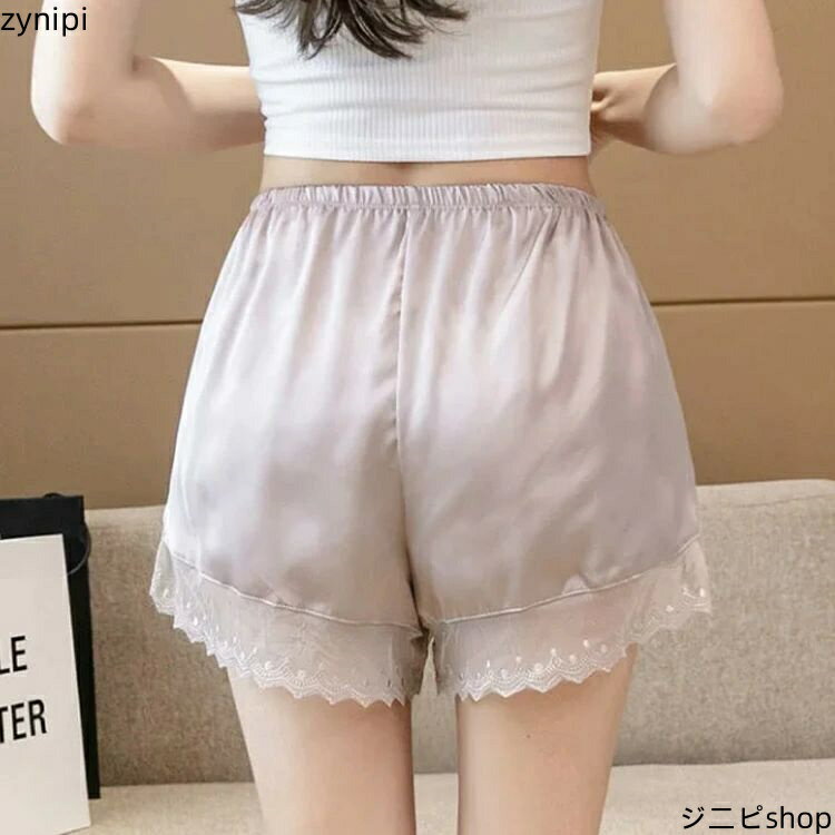 送料無料 ペチパンツ レディース 2枚セット ショートパンツ ボ ショーパン 見せパン 透け防止 ショート丈 春 無地 サテン レース おしゃれ 春 夏 秋
