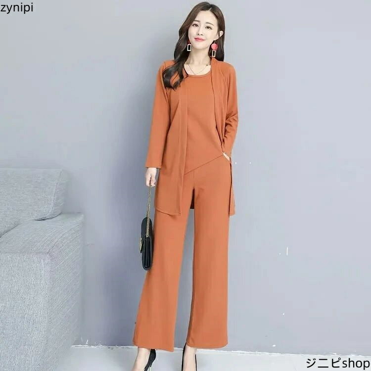 タンクトップ セットアップ ワイドパンツ パンツドレス 長袖 フォーマル 3点セット レディース パンツスーツ ブラウス ロング パンツ 送料無料 ガウチョパンツ 大きいサイズ オフィス OL セットアップ 着痩せ 春 夏 秋 冬 通勤 入学式 卒業式 2点セット