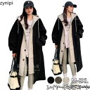 レイヤードボアコート ボアコート ロング レディース フェイクレイヤードのラムズウール製フード付きコート ロング丈 フーディージップアップ ボアジャケット フード フリースジャケット 防寒 レディース カジュアル 秋冬