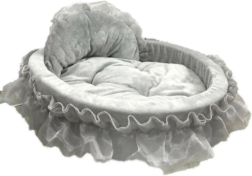 レース 耐久性 ペット 快適 お姫様 グレー 耐噛 通年使える 取り外せるカバー 洗える 保温防寒 大型犬 ..