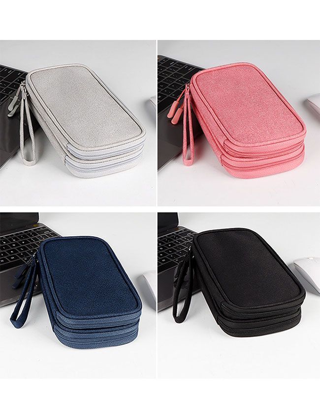 ケーブル スマホ スマホポーチ 耐衝撃 イヤホンケース モバイル小物ケース ストラップ付き ガジェット..