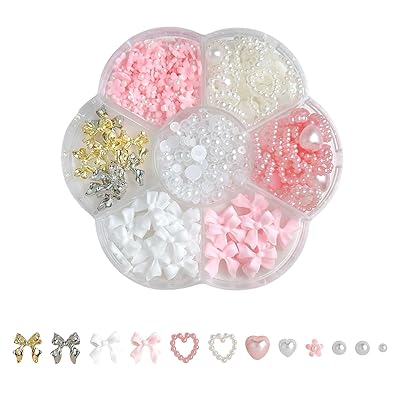 樂天商城 - ネイルパーツ リボン パール 3D 立体 蝶結び ハート 半円パール ジェルネイル レジン用 ネイ