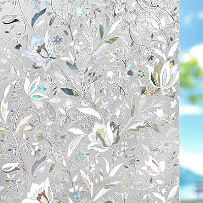 Rakuten - 窓 めかくしシート 窓用フィルム 目隠しシール 3D 花柄 窓断熱シート 結露防止 飛散防止 UVカ