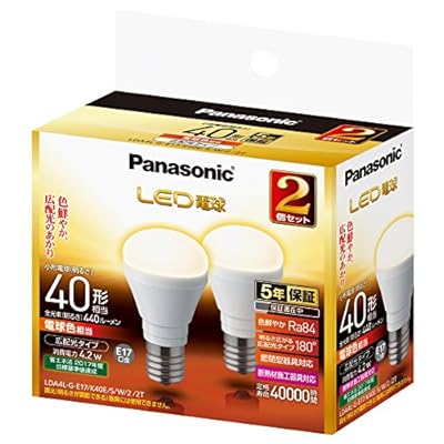 Rakuten - ミニクリプトン型 LED電球 E17口金 電球40形相当 電球色相当(4.2W) 広配光タイプ 2個セット LDA4LGE