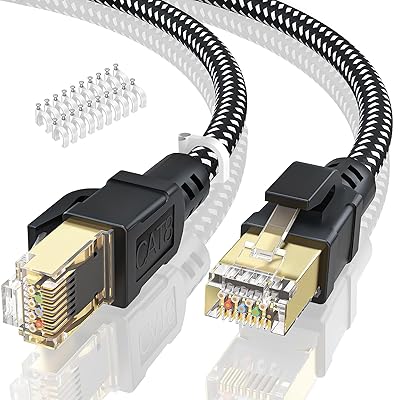 Rakuten - LANケーブル 30M CAT8 有線lan フラット40Gbps 2000MHz 高速 RJ45 コネクタ カテゴリー8 lan延長ケーブル