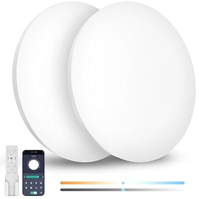 Rakuten - LED シーリングライト 6畳 28W 3600lm 2個セット 調光調色 リモコン操作 スマホAPP操作 天井照明器