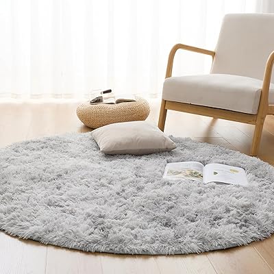 Rakuten - ラグ カーペット シャギーラグ ラグマット 円形 絨毯 直径120cm 滑り止め付 洗える 防ダニ 抗