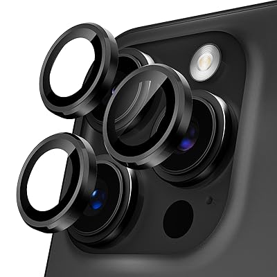 Rakuten - カメラフィルム iPhone 16 Pro/16 Pro Max用 カメラカバー 9H強化ガラス アルミ合金 アイフォン16プ