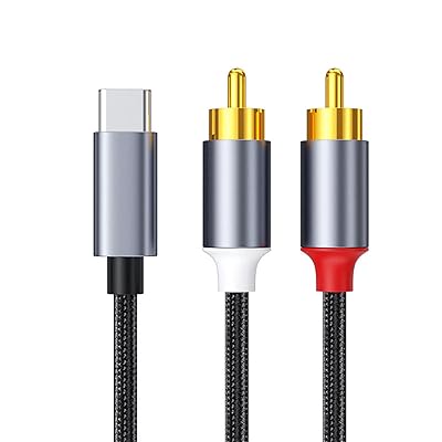 USB TYPE C to 2RCA 変換 オーディオケーブル USB-C (オス) 2RCA (オス) 赤/白 ステレオ音声線 HiFi音質
