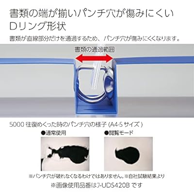 Dリングファイル スムーススタイル A4 2穴 300枚収容 ピンク フ-UDS430P