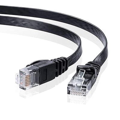 CAT6フラットLANケーブル (10m) 1Gbps/250MHz RJ45 ツメ折れ防止 ブラック LA-FL6-10BK