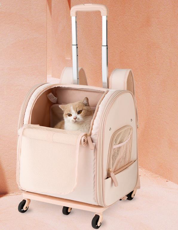 ドローバー付け猫キャリーリュック犬用キャリーカートペットキャリー折りたたみ可