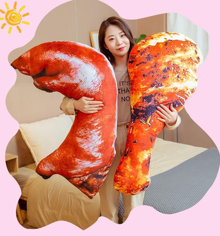 焼き鳥もも肉 ソファークッション 抱き枕 ぬいぐるみ 90cm