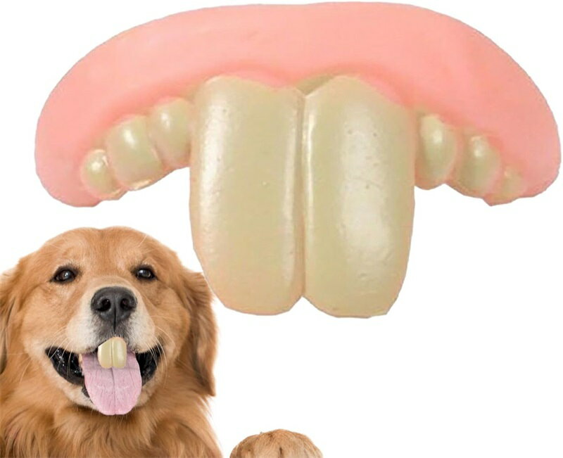 Rakuten - 犬用面白い入れ歯 ? ペット犬入れ歯おもちゃ、面白いイミテーショングラウンドホッグウサギ前歯入れ歯セット、いたずら、創造的なユーモア、耐久性と耐引裂性、小型犬と中型犬用の面白いハロウィーンコスチューム