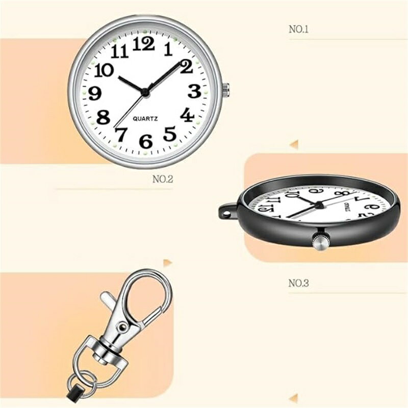 時計 懐中時計 カラビナウォッチ クリップ キーホルダー 時計 合金製 防水 見やすく大きい 文字盤 シンプル かわいい おしゃれ リュック バッグ ポケット ランドセル 男女兼用 ハンギングウォッチ 大きめ 時計 ウォッチ