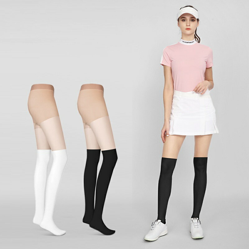 ゴルフ ストッキング レギンス ニーハイソックス ゴルフウェア UVカット 薄手 夏 韓国 接触冷感 レディース 日焼け止め ゴルフレギンス ゴルフストッキング スポーツ 靴下 着圧ストッキング 痩せ 紫外線対策 冷感 ストレッチ 夏用