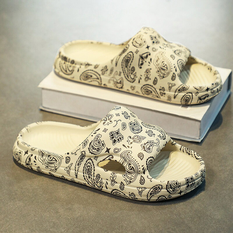 厚底スリッパ メンズ ペイズリー柄 ルームシューズ シャワーサンダル EVA サンダル 夏用靴 水陸両用 滑り止め やわらか 通気性 室外履き コンフォート 男性用