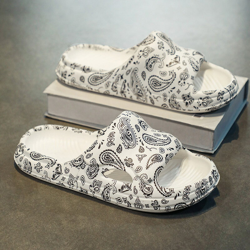 厚底スリッパ メンズ ペイズリー柄 ルームシューズ シャワーサンダル EVA サンダル 夏用靴 水陸両用 滑り止め やわらか 通気性 室外履き コンフォート 男性用