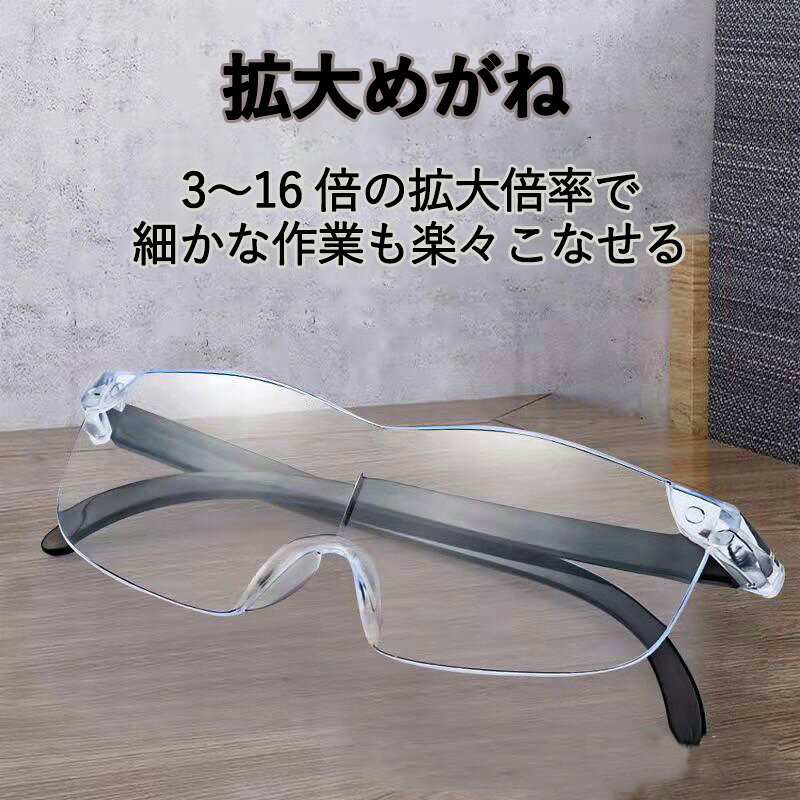 3倍 8倍 携帯 めがね 拡大ルーペ メガネの上から 拡大鏡 12倍 16倍 眼鏡 ルーペ 5倍 拡大 ルーペ メガ..