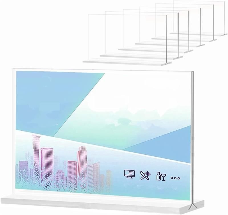 樂天商城 - アクリルスタンド a5 縦 148mm×210mm 両面用T型 防水性と耐久性 高い透明性 滑らかでバリがない アクリルフレーム フォトスタンド クリアスタンド 写真たて 透明アクリル POP 広告 メニュー展示 飲食店 サインスタンド 卓上展示