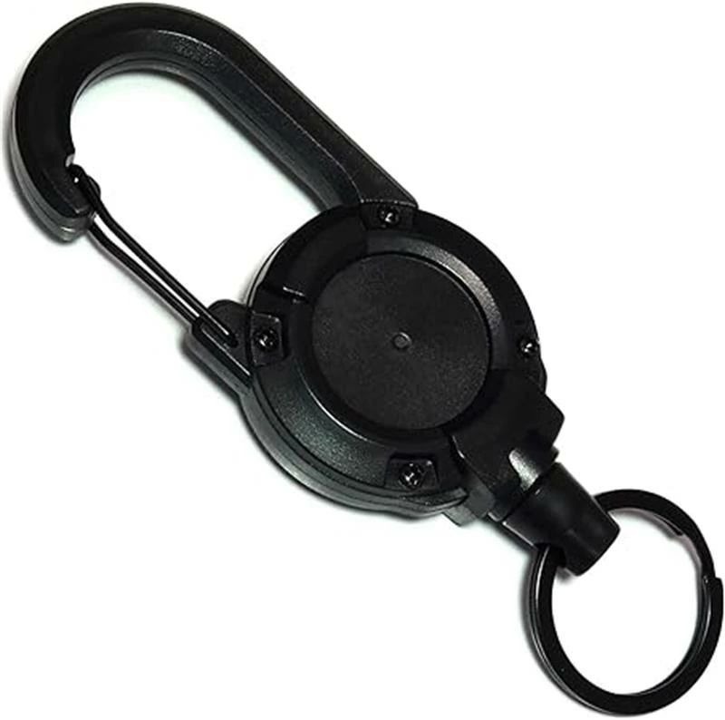 リールキーホルダー [金属 ワイヤー で 丈夫] キーホルダー リール 伸びる カラビナ キーリール キーチェーン リールストラップ 伸縮 釣り