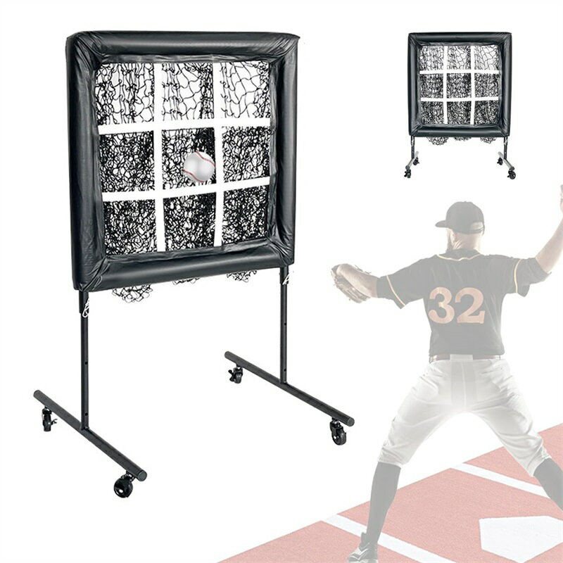 【より強力なサポート】 - 厚いフレーム素材により、より頑丈で耐久性があり、ピッチングの力によって崩れたり変形したりしません。 厚みのあるフレーム素材 - より安全で安心感があり、投球ボールの衝撃による損傷や傷がつきません。 高いコストパフォーマンス - より厚いスクリーンフレーム素材を使用することで、製品の耐久性が向上し、頻繁な交換や修理が不要になり、時間と費用を節約できます。 ? 【9つのピッチングターゲット】- 速球、カーブボール、スライダーなど、さまざまなタイプのピッチングの練習に役立ちます。 ソフトボールの練習だけでなく、バッティングやスローイングの練習にもお使いいただけます。 9つのポケットで見やすく狙いやすい。 好みやニーズに合わせてネットの高さや角度を調整することもできます ? 【標準サイズのバッティングボックス】 - 野球の試合で実際に使用されるヒッティングボックスと同じです。これは筋肉の記憶と投球への自信を築くのに役立ちます。ホームベースでもベースでも、投球練習をしたいときに最適です。 ? 【高品質素材】、最も激しい打撃や投げに耐えることができます。ネットは破れない結び目のない7層のメッシュで作られており、フレームは錆びない粉体塗装された亜鉛メッキ鋼で作られており、フォームパッドがネットを摩耗や損傷から保護します。 ? 【ホイールの取り付けと取り外しが簡単】U ボルトが付属しているので、素早く取り付けてロックでき、安定性と安全性を確保する 4 本のグランドステークが付いています。持ち運びや保管に便利なコンパクトなトラベルバッグも付属しています。取り外し可能なホイールで移動も簡単です。 バッティングとピッチング練習のための野球トレーニング用品、野球トレーニングネット、360°回転キャスター、高さ調節可能な野球練習ネット、ブラック 【説明する】 野球ファンなら、専門的かつ実践的なトレーニングネットワークが必要だと思います。当社の野球トレーニングネットは、高品質のポリエステルネットと鉄フレームで作られ、焼付塗装プロセスを使用しており、強くて耐久性があります。 9マスのグリッドデザインにより、照準と投球スキルを向上させることができます。調節可能な高さはさまざまなニーズを満たすことができます。 【応用】 この製品は、家、裏庭、フィールド、その他の屋外および屋内の野球トレーニング場所に設置できます。 【仕様】 色: 黒 形状: 正方形 素材：ポリエステル、鉄、PVC プロセス: ベーキングペイント 組み立てが必要ですか: はい 設置タイプ: 自立型 高さ調節可能：4段階調節可能 ネットフレームサイズ: 73*73cm 梱包サイズ: 77.5x10x85.5cm 重量: 5KG 【パッケージは以下を含みます】 1 * ネット 1 *ブラケット 4 *キャスター 4 * U 字型パイル 1 * 組立図 【注意事項】 1. 本製品を設置図に従って正しく組み立ててください。 2.長期にわたる過度の使用はしないでください。 3.撮影光による若干の色の違いと、手動測定による1〜3cmの誤差はご容赦ください。ご注文前に気にしないでください。