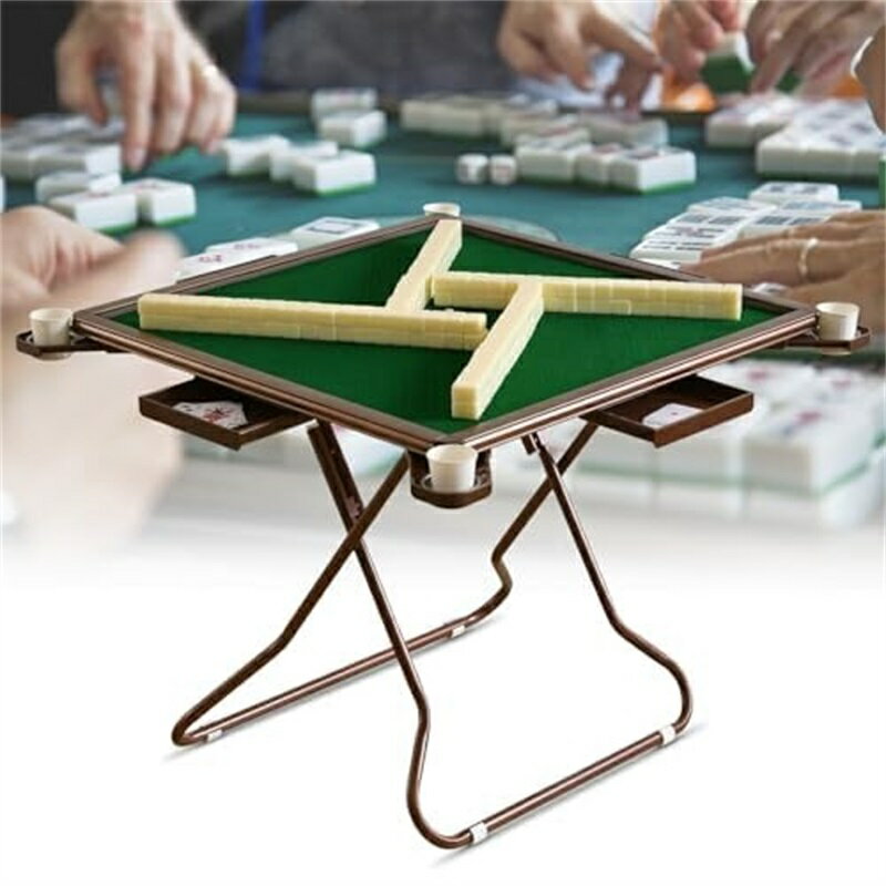 折りたたみ式 麻雀卓 持ち運びに便利 家庭用 旅行用 コンパクト 麻雀台 麻雀テーブル 収納付き テーブル レジャーテーブル ファミリーキャンプ 完成品 麻雀卓 引き出し 折りたたみ脚 手打ち麻雀卓 折り