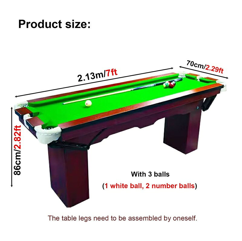 ミソラ雑貨屋のポータブルビリヤードテーブル7フィート、小型ビリヤードトレーニングテーブル、スヌーカークインタイルポイント練習テーブル、家庭用ゲームルーム用 ( Size : 2.13x0.7m/7x2.29ft)｜アングル3